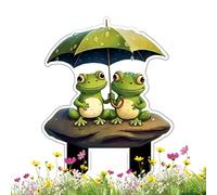 Générique Décor de Jardin Grenouilles extérieur - Piquet De Jardin en Acrylique 2D | Statuette Art Cour,pour arrière-Cour Paysage terrasse Balcon entrée Pots Fleurs
