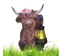 Générique Décor de Jardin Solaire,Vache réaliste en résine résistante aux intempéries | Statues Mignonnes d'extérieur | pour L'Extérieur, Pelouse, Porche, Terrasse, Balcon, Arrière-Cour, Chemin
