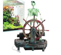 Générique Décor de réservoir d'aquarium-Squelette, Ornement d'aquarium-de Capitaine de crâne, décor de Paysage de Squelette d'aquarium-Aquatique sous- entraîné par l'air