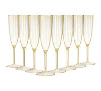 Générique Decor Decorline - 8 FLÛTES À CHAMPAGNE LUXE 200ML - OR PAILLETÉ