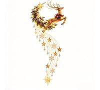 Générique Décor Mural de Noël Lumineux scène de Village étoilée w | 60 cm Haut, Résine, LED Chaude, 2 Piles 5 Non Incluses, Trou de Suspension, Intérieur & Couvert(#G107)