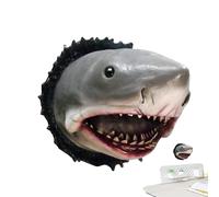 Générique Décor Murale Tête de Requin | Sculpture Murale Résine Requin 12x9x9cm | Sculpture Animal Décorative | Décoration Suspendue pour Maison Bureau Aquarium Chambre