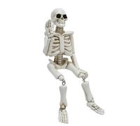 Générique Décor Squelette Halloween | Figurine Résine 13,6cm Sculpture Miniature 5,7x8,2cm | Accessoire Mise en Scène Horreur | Ornement Gothique Fête Maison Hantée Table Étagère Intérieur Extérieur