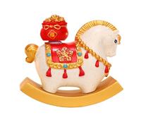 Générique Décoratif Cheval à Bascule Chinois | Figurine en Résine pour Bureau Style Chinois - Ornements Vintage De Cheval Bascule | pour Écoles Bureaux Cafés Librairies Salon Fête Festival