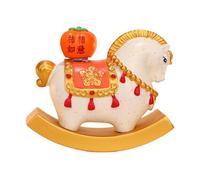 Générique Décoratif Cheval à Bascule Chinois,Objets de Collection Maison Résine Chinoise,Ornement Cheval à Bascule pour Bureau - pour Écoles Bureaux Cafés Librairies Salon Fête Festival