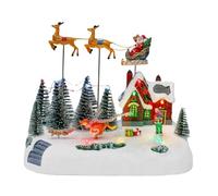 Générique Décoration Animée for Village De Noël avec Traîneau du Père Noël, Musique Et Lumières, Accessoires De Construction, Figurine Snots on The Run for Usage Intérieur