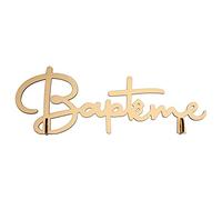 Santex Centre de table lettre en bois 'Baptême' Doré 27 cm