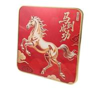 Générique Décoration Centre de Table Cheval 20x20 Cm Cadre Doré, Plaque Ornementale de Prospérité pour Nouvel An Chinois et Fête du Printemps, Figurine Cheval Symbole de Succès pour Bureau