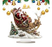 Générique Décoration Centre Table Noël - Acrylique 2D, Père Noël Renne Traîneau Festif, Panneau Bureau Maison | Décoration Hiver Salon Entrée Cheminée Étagère Armoire Famille