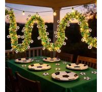 Générique Decoration Coupe du Monde 2026-Guirlande Lumineuse LED étanche, Fixe/Clignotant Guirlande Lumineuse de Football, Fonctionne à Piles pourJardin, Terrasse, Porche, Balcon (3m)