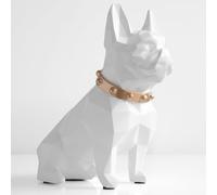 Générique Décoration de Bureau Statue de Bouledogue français, décoration Maison, Tirelire en Forme Chien, décor Moderne Sculptures et Accessoires décoratifs(White)