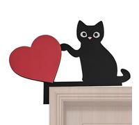 Générique Décoration de Cadre de Porte sur Le thème du Chat - Dessus en Bois, Panneau d'angle en Forme de cœur, décoration de Porte Amusante pour Animal de Compagnie | Murale inspirée du Chat fantais