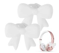 Générique Décoration de Casque Audio, Kit 2 Pièces Silicone 3D Mignon, Attaches Décoratives en Noeud pour Écouteurs, pour Maison Bureau Voyage Quotidien Étudiants Amis Collègues Anniversaire