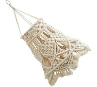 Générique décoration de la lampe abat-jour suspendu bohème en corde de coton beige tissé main structure en fer pour chambre salon