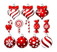 Générique Décoration De Noël - 12 Pièces Décoration À Suspendre Noel avec Cannes De Bonbons - Décorations De Noel Plafond pour Sapin Noël Encadrement Porte Fenêtre Intérieur Extérieur