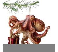 Générique Décoration de Noël en Forme de Pieuvre - Décoration Acrylique 2D Peinte à la Main pour Les Vacances Amusantes, Design d'animal avec Charme Festif, Parfaite pour l'arbre, la Voiture, la ma