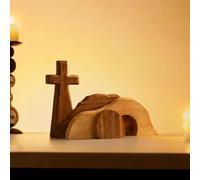 Générique Décoration De Pâques en Bois - Scène De La Résurrection avec Tombeau Vide | Ornement Religieux pour Table, Étagère, Bureau | pour Réunions De Famille Idéal pour Célébrations Printanières