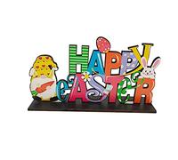 Générique Decoration de paques- Lettrage avec Lapins Pâques, Lettres Pâques en Bois Lapin Oeuf Pâques- pour Bureau, Fête, Salon