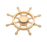 Générique Décoration de Roue de Navire en Laiton Doré Rotative, 1 Pièce | Objet Décoratif Marin Classique, Surface Lisse Antique, pour Étagères, Papiers et Ambiance Nautique