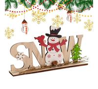 Générique Décoration de Table de Noël | Pièce Maîtresse Père Noël Et Bonhomme De Neige - Pancarte En Bois Décoration Maison Pour Les Fêtes - Pour Fêtes D'Hiver Salle De Bain Cuisine Chambre Bureau