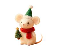 Générique Décoration en Feutre Souris dans, Souris De Noël en Feutrine, Décoration De Noël en Feutrine Faite Main, Mini Sourisélégante à Collectionner, Figurine Souriss Blanche