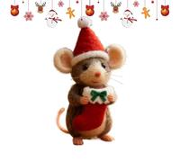 Générique Décoration en Feutre Souris dans, Souris De Noël en Feutrine, Décoration De Noël en Feutrine Faite Main, Mini Sourisélégante à Collectionner, Figurine Souriss Blanche