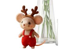 Générique Décoration en Feutre Souris dans, Souris De Noël en Feutrine, Décoration De Noël en Feutrine Faite Main, Mini Sourisélégante à Collectionner, Figurine Souriss Blanche