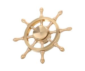 Générique Décoration en Laiton Gouvernail Rotatif pour Bureau et Étagère, Objet Décoratif Marin Élégant au Style Océan et Atmosphère Littéraire