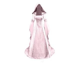 Générique Decoration Halloween Médiéval Longue Festif Léger Taille Haute | Robe Moyen Age Femme Sophistiqué à Capuche Fantastique Robe Gothique Femme Halloween Doux Pour Le Cosplay