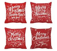 Générique DéCoration Hiver Taie Oreiller 75x75cm Rouge, Lot De 4 Velours Housse Coussin Canape, Nouvel an Carré Oreiller Cadeau Noel pour DéCorative La Maison, Fermeture à GlissièRe Invisible Q-185