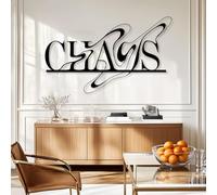 Générique Décoration Murale Abstraite Metal Chaos, œuvre d'art métallique représentant Le Mot « Chaos », décoration Minimaliste pour Bureau, Salon, Chambre, Couloir et escaliers, Cadeau de décora