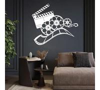 Générique Décoration Murale en Forme de Bobine de Film en métal, Style caméra de cinéma Vintage, pour Les cinéphiles, décoration intérieure pour Salon, Chambre, Couloir et escalier,