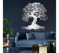 Générique Décoration Murale en métal Arbre de Vie, décoration Murale Moderne inspirée de la Nature avec Racines et Branches, Suspension Murale spirituelle en métal pour Salon, entrée ou Chambre