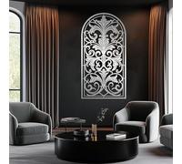Générique Décoration Murale en métal en Forme d'arche de fenêtre, décoration Rustique en parchemin, Sculpture Moderne pour la Maison, décoration en métal, décoration Murale pour Salon, Chambre à