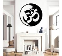 Générique Décoration Murale en métal Om Mandala, décoration de méditation, Yoga, œuvre d'art en métal, Sculpture d'art Moderne, Ornement pour la Maison, Salon, Chambre, Couloir et escaliers, décorati
