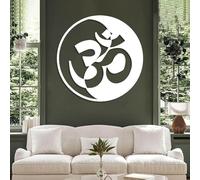 Générique Décoration Murale en métal Om Mandala, décoration de méditation, Yoga, œuvre d'art en métal, Sculpture d'art Moderne, Ornement pour la Maison, Salon, Chambre, Couloir et escaliers, décorati