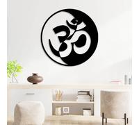 Générique Décoration Murale en métal Om Mandala, décoration de méditation, Yoga, œuvre d'art en métal, Sculpture d'art Moderne, Ornement pour la Maison, Salon, Chambre, Couloir et escaliers, décorati