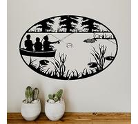 Générique DECORATION MURALE EN METAL pour intérieur ou extérieur. PÊCHEUR EN BARQUE