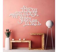 Générique Décoration Murale en métal « Quant à Moi et à ma Maison » (Josué 24:15), Verset biblique chrétien, idéale pour Le Salon, la Chambre, Le Couloir et Les escaliers. Inspiration Nature.