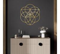 Générique Décoration Murale en métal représentant la Fleur de Vie Selon la géométrie sacrée ; œuvre d'art spirituelle Zen en métal ; décoration pour la Chambre, Le Salon, Le Couloir et Les escali