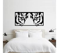 Générique Décoration Murale en métal représentant Un œil de Tigre, œuvre d'art Murale représentant Un Tigre, Motif Animal Sauvage, Noire, idéale pour Le Salon, la Chambre, Le Couloir et Les escal