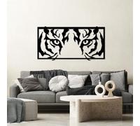 Générique Décoration Murale en métal représentant Un œil de Tigre, œuvre d'art Murale représentant Un Tigre, Motif Animal Sauvage, Noire, idéale pour Le Salon, la Chambre, Le Couloir et Les escal