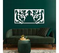 Générique Décoration Murale en métal représentant Un œil de Tigre, œuvre d'art Murale représentant Un Tigre, Motif Animal Sauvage, décoration Noire pour Salon, Chambre, Couloir et escalier, décor