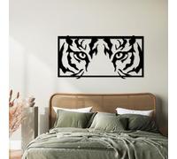 Générique Décoration Murale en métal représentant Un œil de Tigre, œuvre d'art Murale représentant Un Tigre, Motif Animal Sauvage, Noire, idéale pour Le Salon, la Chambre, Le Couloir et Les escal