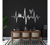 Générique Décoration Murale en métal représentant Une Tasse à café avec battements de cœur, Un Verre à vin ou Une Plaque de café, idéale pour la Cuisine, Le Salon, la Chambre, Le Couloir et Les e