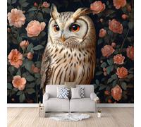 Générique Décoration Murale Hibou Arbre Oiseaux, Murale Intissé Animauxart Mural Premium Créer Un Mur D’Accent Solution Rénovation Rapide Alignement Parfait Écologique 450X315cm