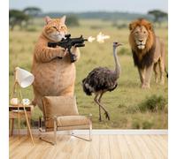 Générique Décoration Murale L'Autruche Comique, Papier Peint Enfant Animal Drôleaspect Luxueux Transforme Votre Pièce Cache Les Imperfections Du Mur Collez Directement Sur Le Mur 500X280cm