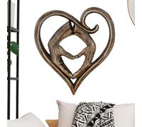 Générique Décoration Murale pour la Saint-Valentin | Sculpture Décorative en Résine d'Art Romantique,Décor Murale Cœur et Mains Jointes - pour Salon Bureau Chambre Salle de Séjour