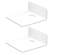 Générique Décoration Murale Support - Enceinte Adhésive | Étagère Flottante Double Miniature 10 cm Support Domestique Moniteur Chambre Enfant Salon Cuisine Fixation Invisible sans Vis