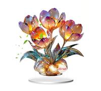 Générique Décoration ornementale en Acrylique, Vase d ' Impression 2D, Figurine de Fleur en pour bibliothèque de Table, décoration de Maison comme la Maison